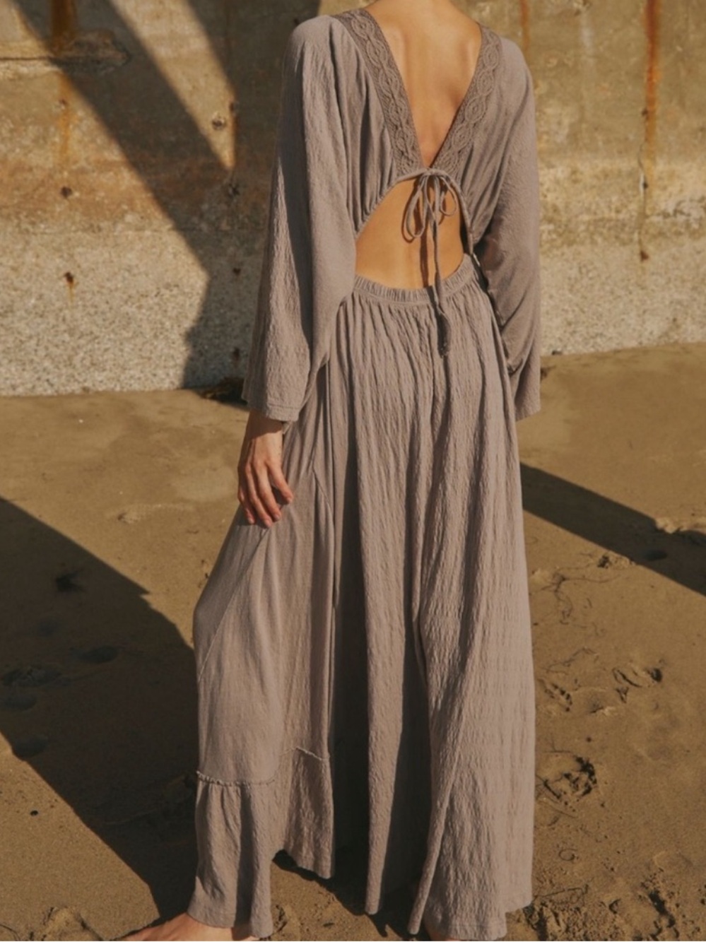 Free People Maxi Dress in Light Beige - Picture 2 of 7